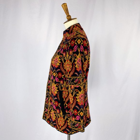 Coldwater Creek Floral Filigree Sweater Jacket - Picture 3 of 10